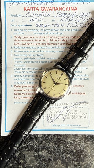 Omega Seamaster po serwisie,lata 50-te,piekny stan