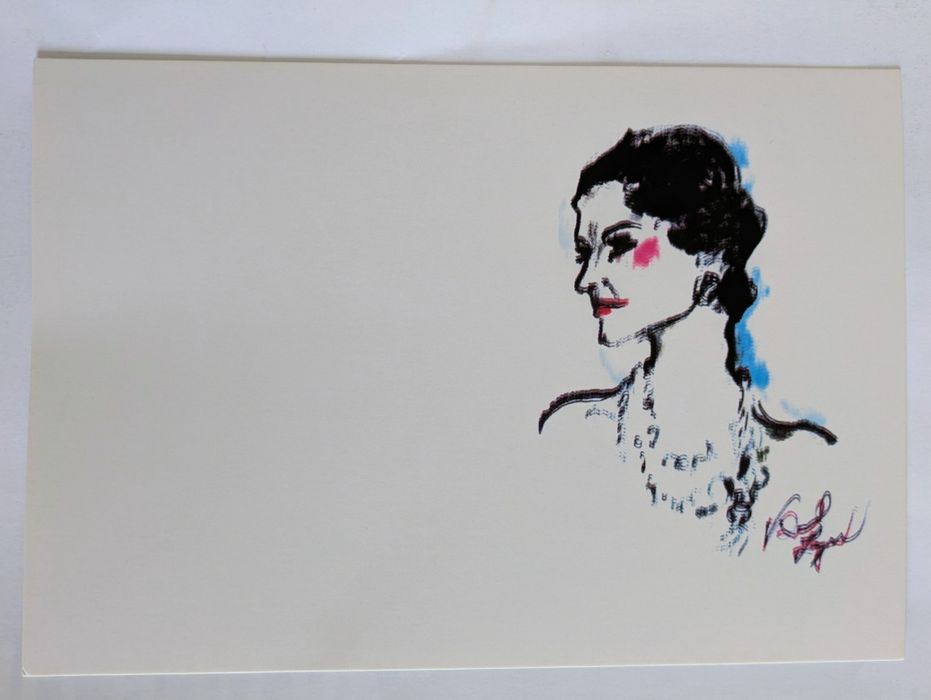 Coleção de 3 cartões da coleção Chanel, desenhado por Karl Lagerfeldl, com capa.
