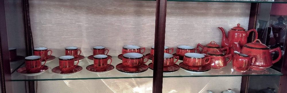 Serviço Chá e Café Japonês Vermelho