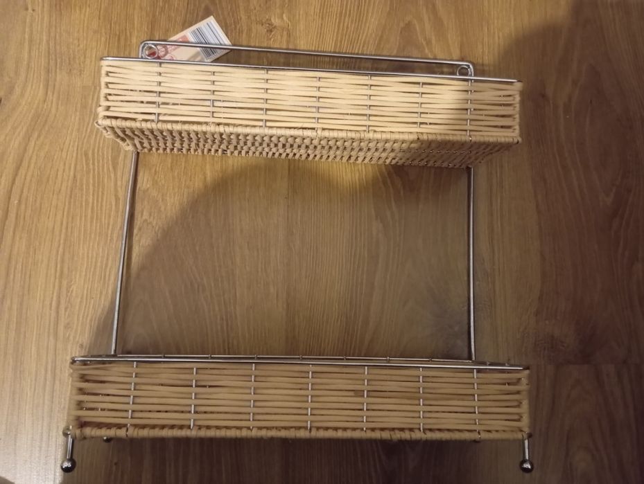 Półka rattanowa na ścianę Delco/ nowa/