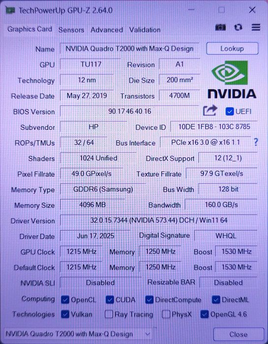 Ноутбук HP Zbook Fury G7 15,6 IPS Core i7-10850H/16Gb/SSD/nVidia T2000