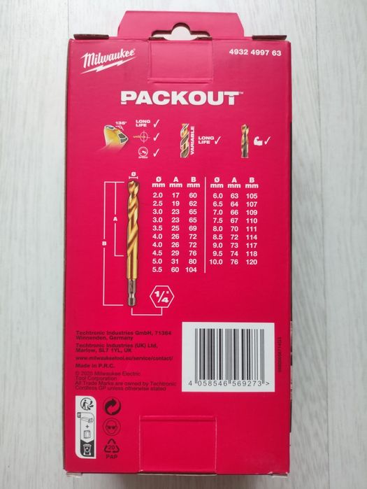 Kpl. Wierteł do metalu Milwaukee HEX SHW HSS--G