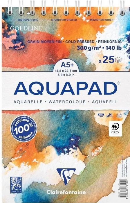 Blok A5+ akwarelowy aquapad 300g 25ark. Nowy Produkt
