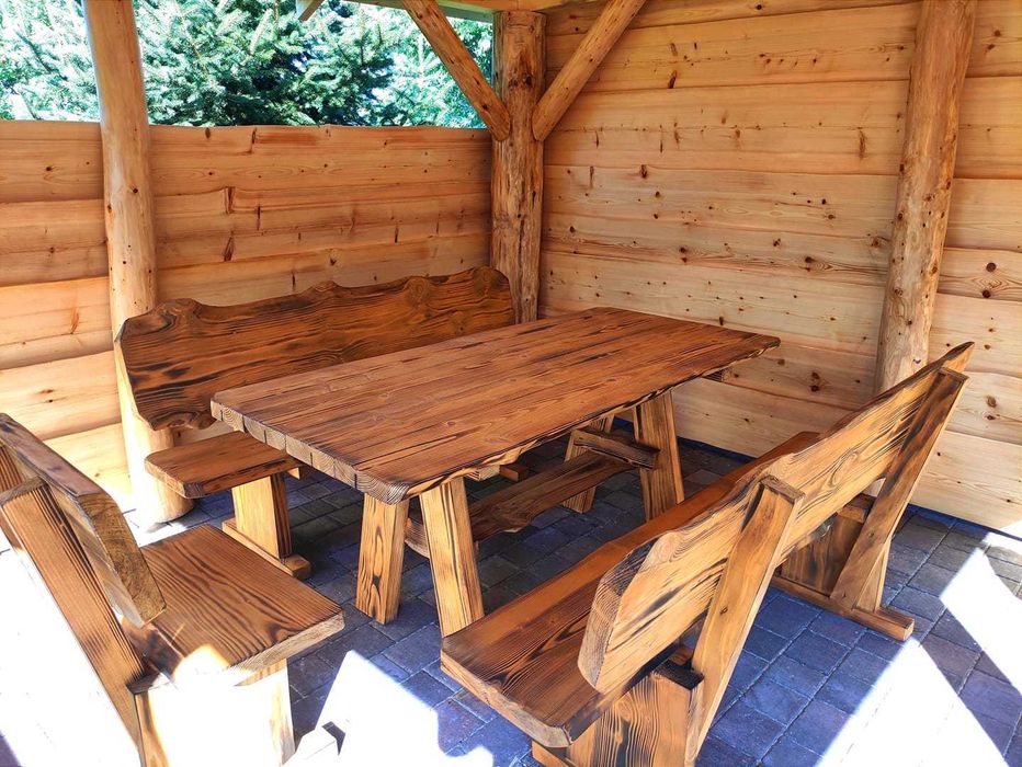 WYPRZEDAŻ! Góralskie Meble Ogrodowe z litego drewna, meble do ogrodu