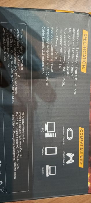Słuchawki gamingowe Headset z podświetleniem LED.