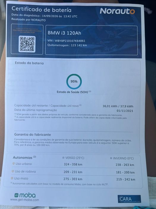 BMW i3 120Ah, SOH 95%, 2022