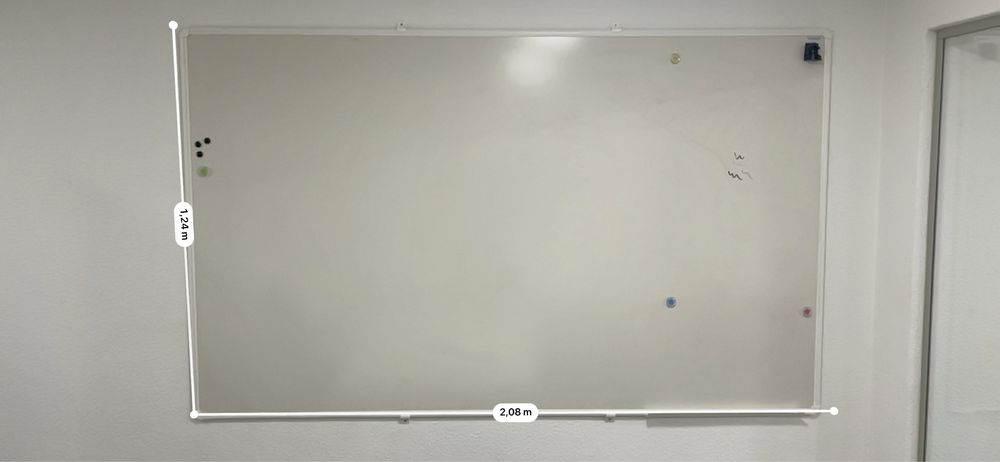Quadro branco magnético em porcelana 2m x 1,20m