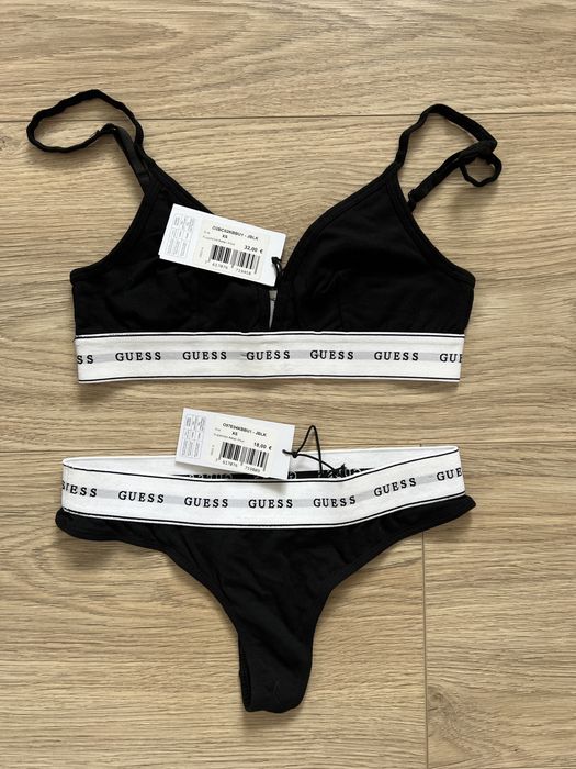 Nowy z metką komplet Guess XS biustonosz i stringi