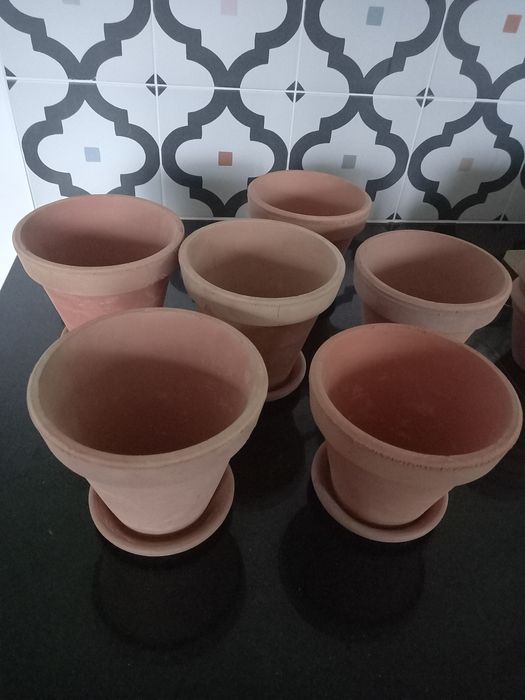 Ceramiczne doniczki terakota 13/14cm zestaw 2szt.