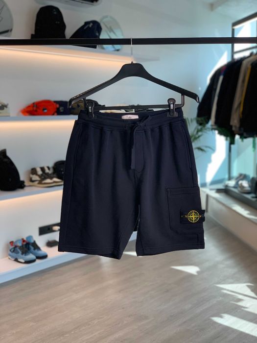 Шорти STONE ISLAND 64651 Garment-Dyed Cotton Shorts Dark Blue SI0167