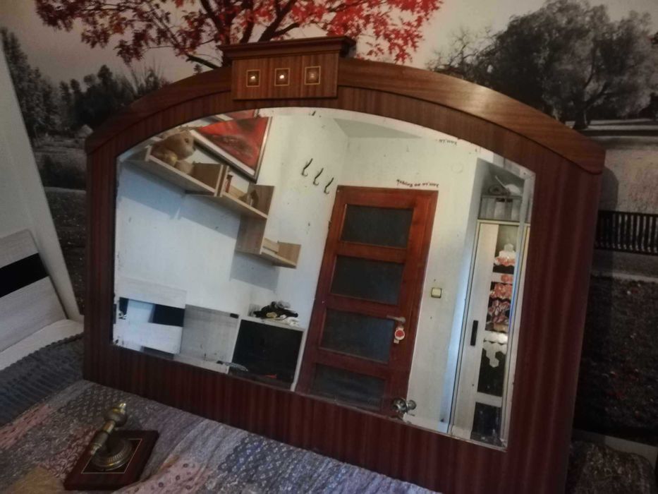 Przedwojenne lustro z kinkietami  art deco secesja  glamur