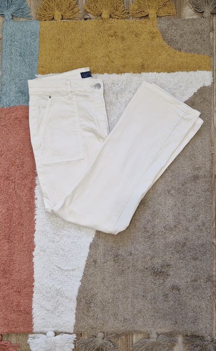 Kremowe jeansy Papaya Denim rozm. XL - prosty krój