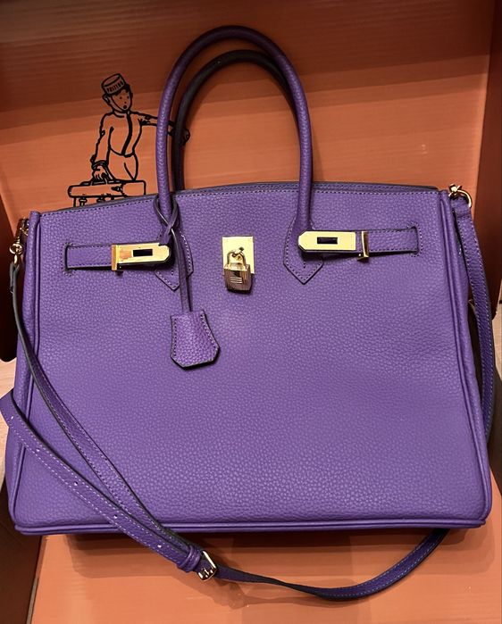 Сумка з натуральної шкіри в стилі Birkin від Hermès