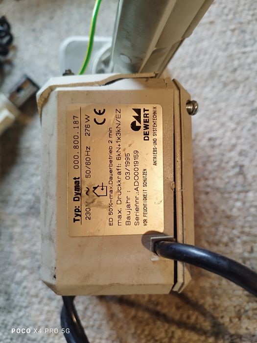 Siłownik liniowy DEWERT DYMAT 6000N (600kg) | 230V | Na części / DIYSi