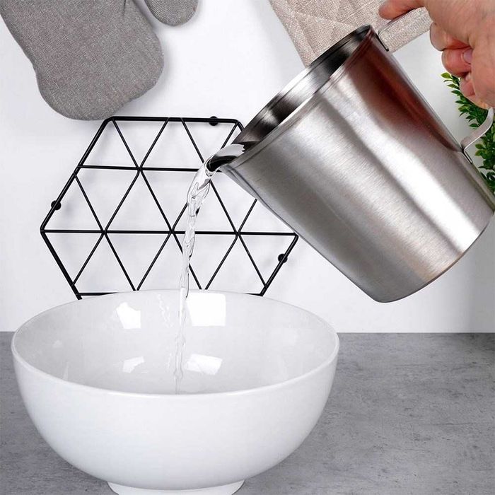 MIARKA Kuchenna Dzbanuszek Kubek STALOWA 1L