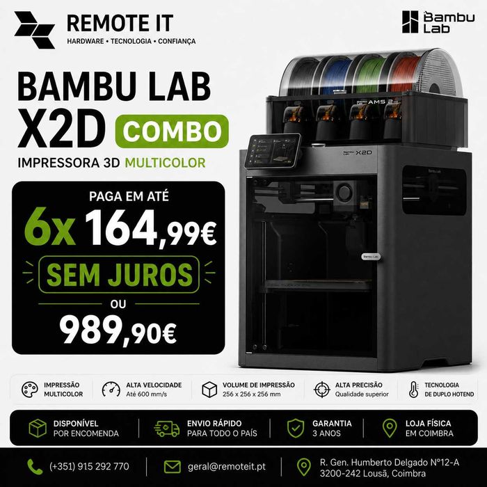 Bambu Lab X2D Combo | Garantia 36M | Fatura | NOVO