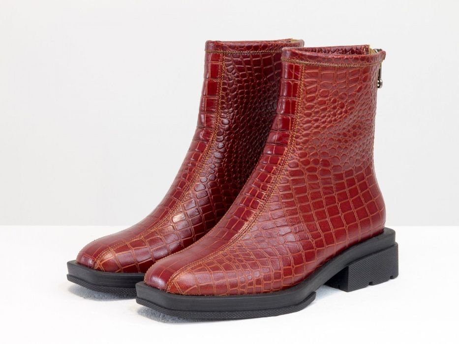 Черевики преміум якості демі з натуральної шкіри янтарного кольору