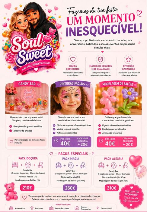 Eventos SoulSweet anima a tua festa
