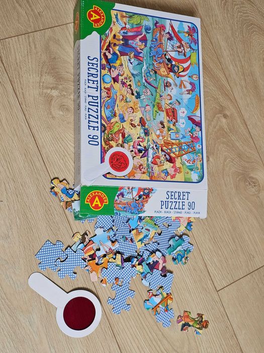 Secret puzzle, puzzle z lupą, ukryte obrazki.