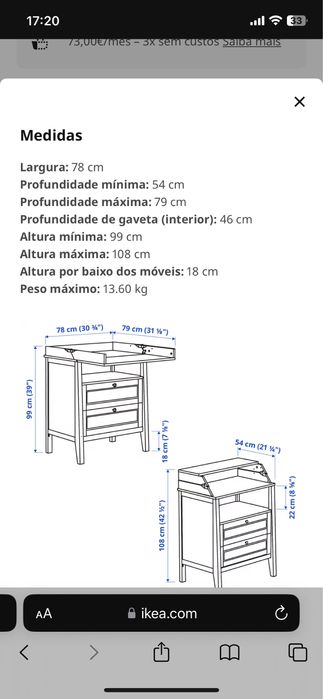 Cómoda/trocador em OPTIMO ESTADO