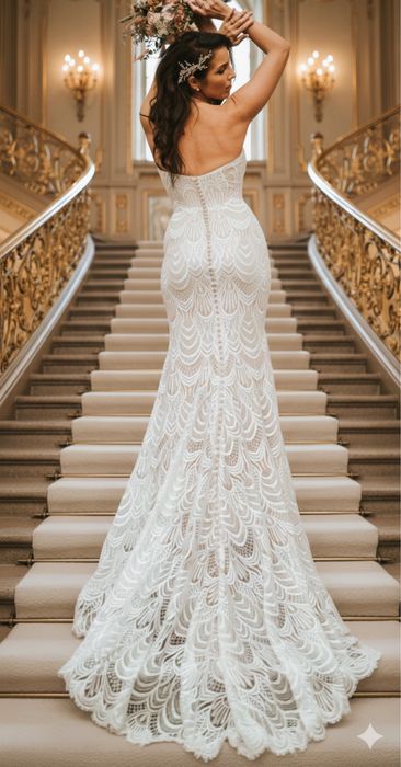Suknia ślubna Justin Alexander sukienka do ślubu z koronki koronkowa