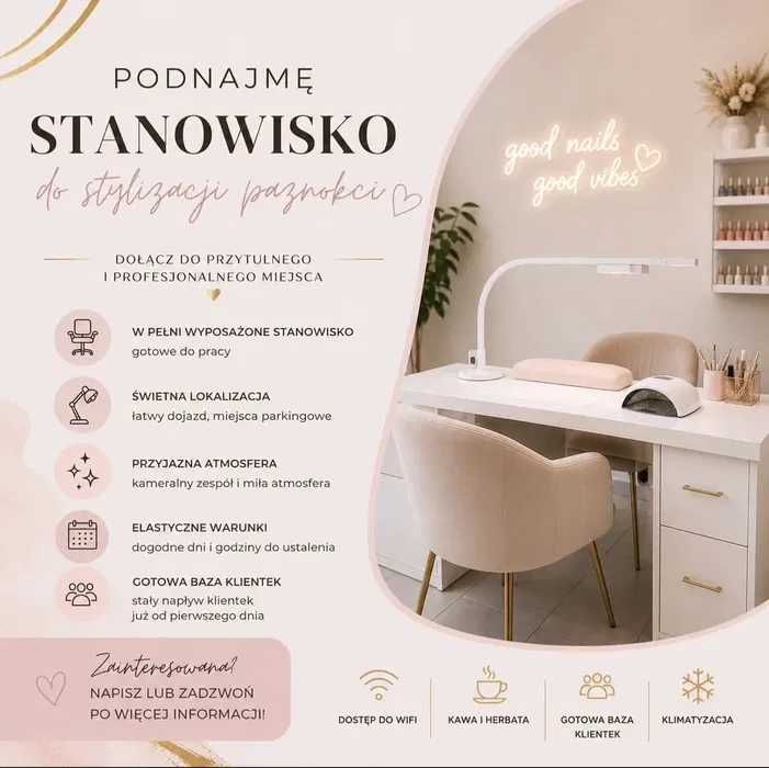 Wynajmę 2 stanowiska manicure