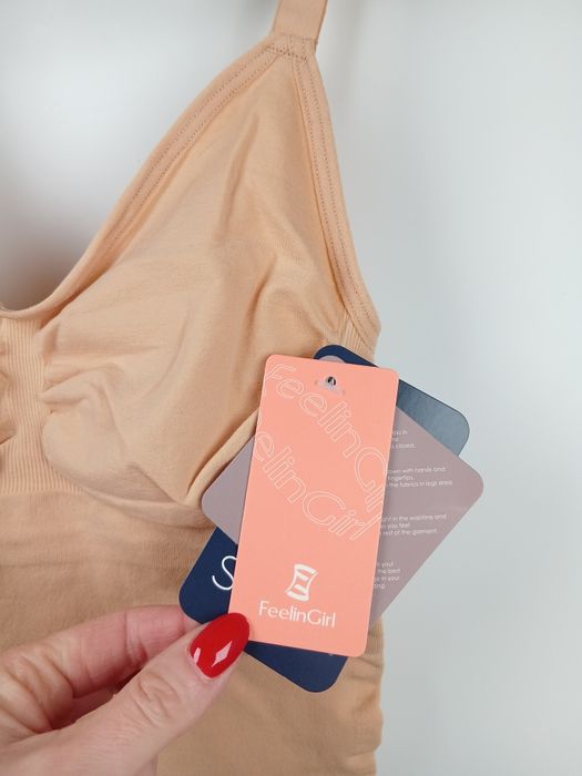 Body modelujące FeelinGirl 3XL wyszczuplające bezszwowe push up nude