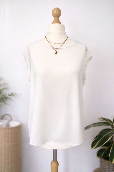 Biała elegancka formalna bluzka Mango L