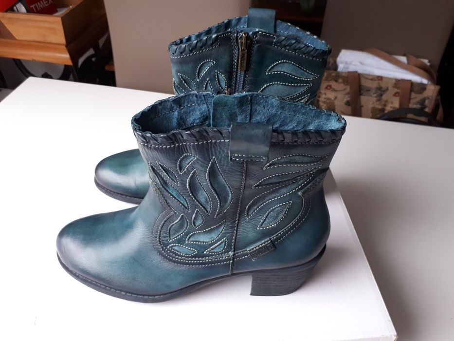 Botki  39 PIKOLINOS nowe niebieskie  PIĘKNE wzór