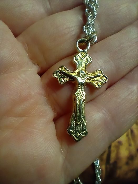 Кулон подвес крестик с цепочкой