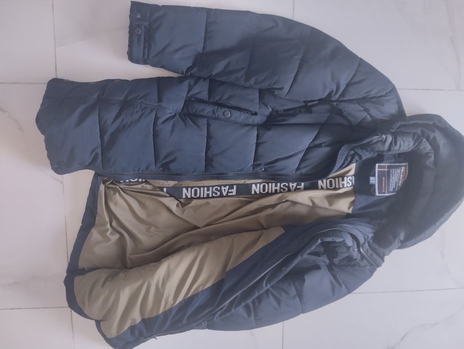 Мужская зимняя длинная куртка пальто