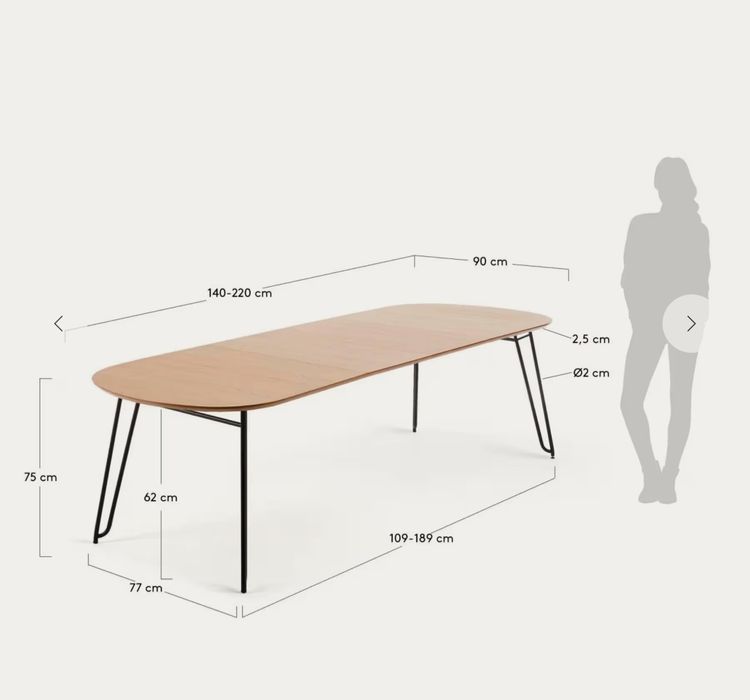 Mesa jantar extensível Kave Home