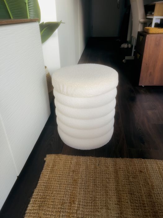 Banqueta Pouf Tamborete Bouclé
