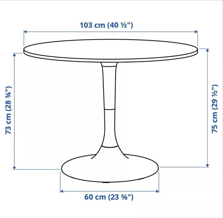 White Round Table - DOCKSTA IKEA64739014188034123
