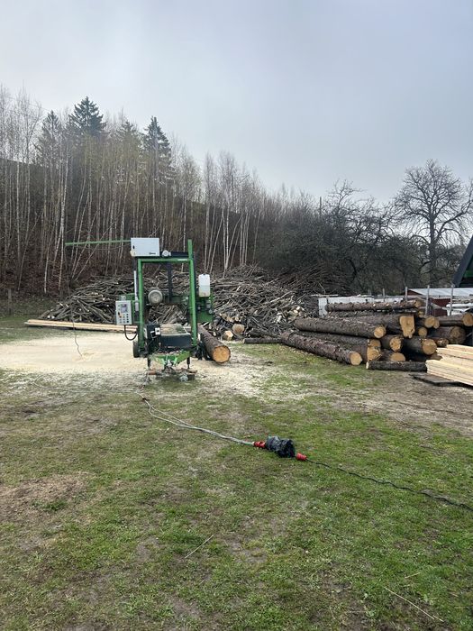 Trak mobilny tartak objazdowy przecieranie drewna uslugowo