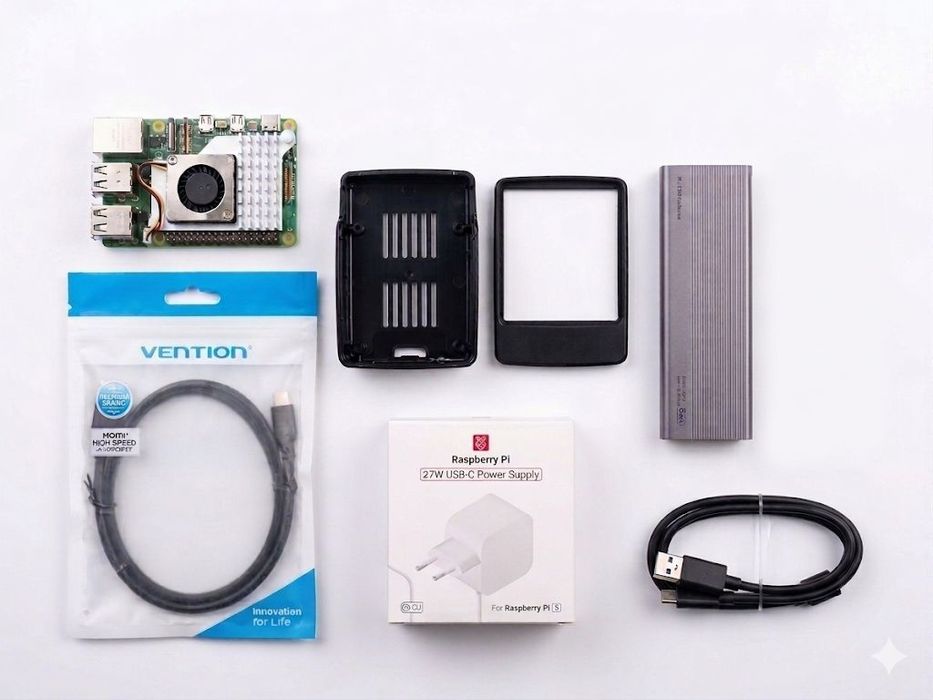 Raspberry Pi 5 8gb Комплект / Повний Кіт + Оригінальний БЖ 27W + SSD Enclosure