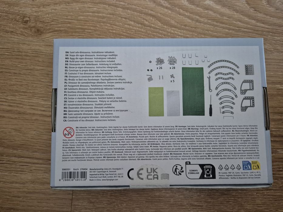 Brinquedo de construção de dinossauro