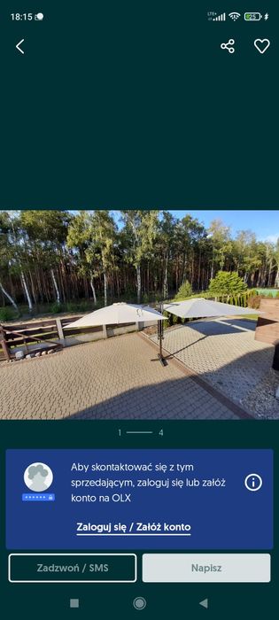 Podwójny parasol ogrodowy