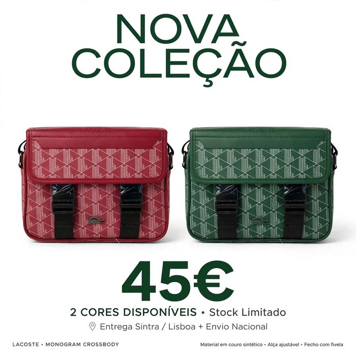Bolsa Lacoste Tiracolo Nova 2 Cores