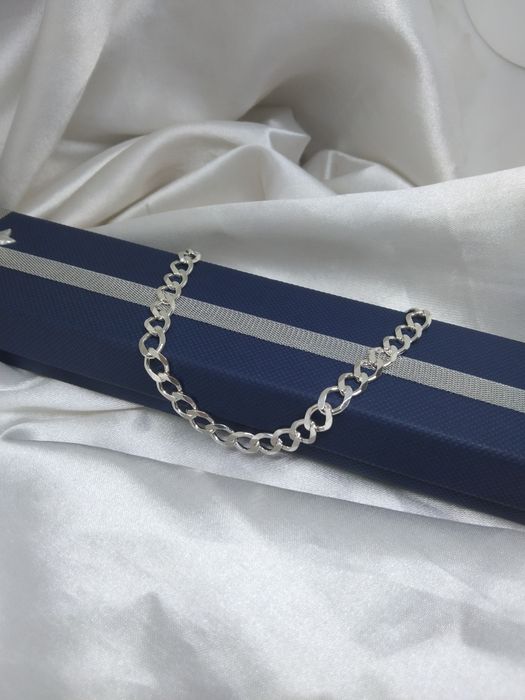 Srebrna bransoletka Pancerka, próba 925, długość 22 cm