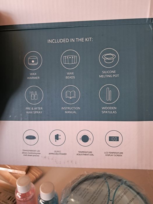 Panela de cera depilatória completa .