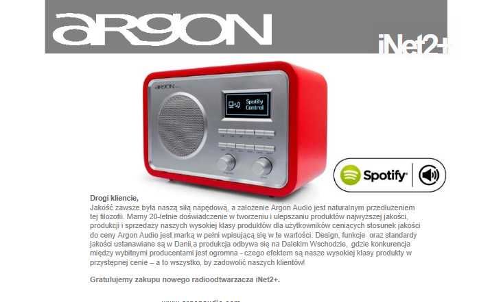 Radioodbiornik  Argon txt aux budzenie inne sveden Czytaj