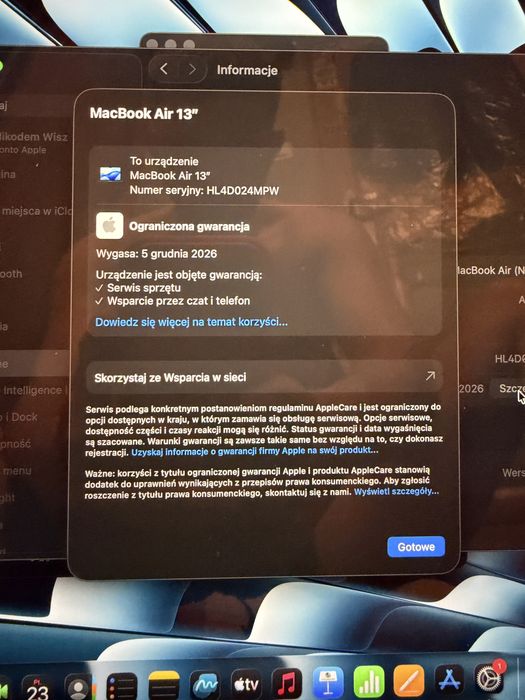 Macbook Air 13 M4 stan idealny