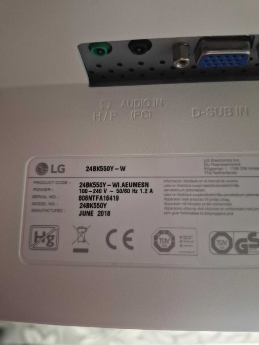 monitor LG 24BK550Y-W 23,8" IPS FullHD mat 75Hz