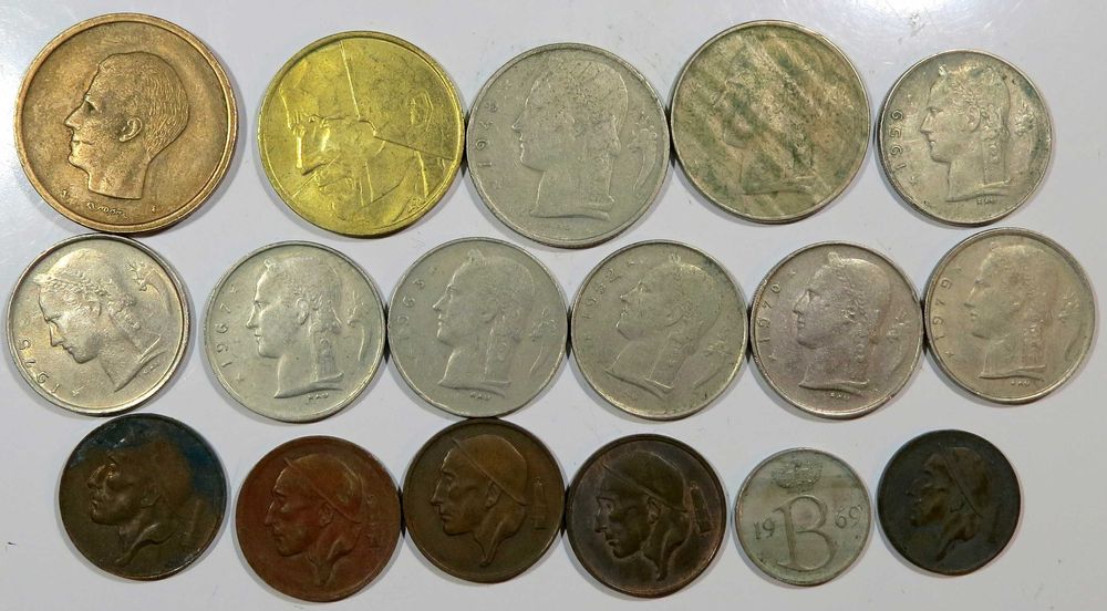 Belgica - Lote com 17 moedas - Apenas 3,00€