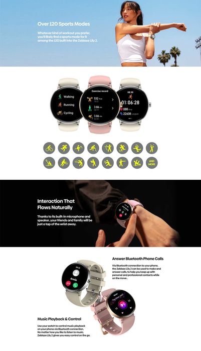 Smartwatch Zeblaze Lily 2 - róż/złoto