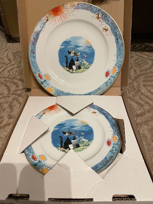 Piękny zestaw porcelanowy Goebel Rosina Wachtmeister koty