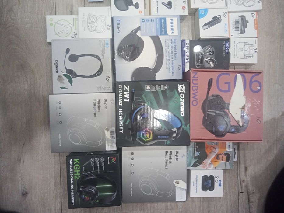 Sluchawki bezprzewodowe, przewodowe jak i gamingowe ceny na kartonie