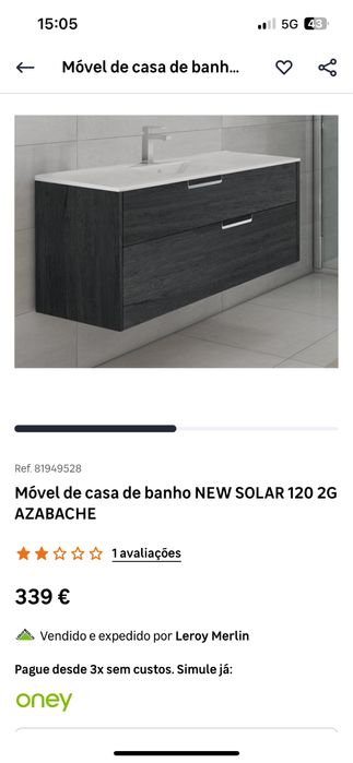Movel casa banho Novo 120cm C/ Lavatorio Pousar