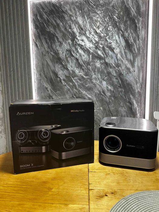 Смарт проектор Aurzen BOOM 3 Black: Full HD (1920x1080), 500 ANSI, Dolby Audio 36W, WebOS, Wi-Fi/Bluetooth